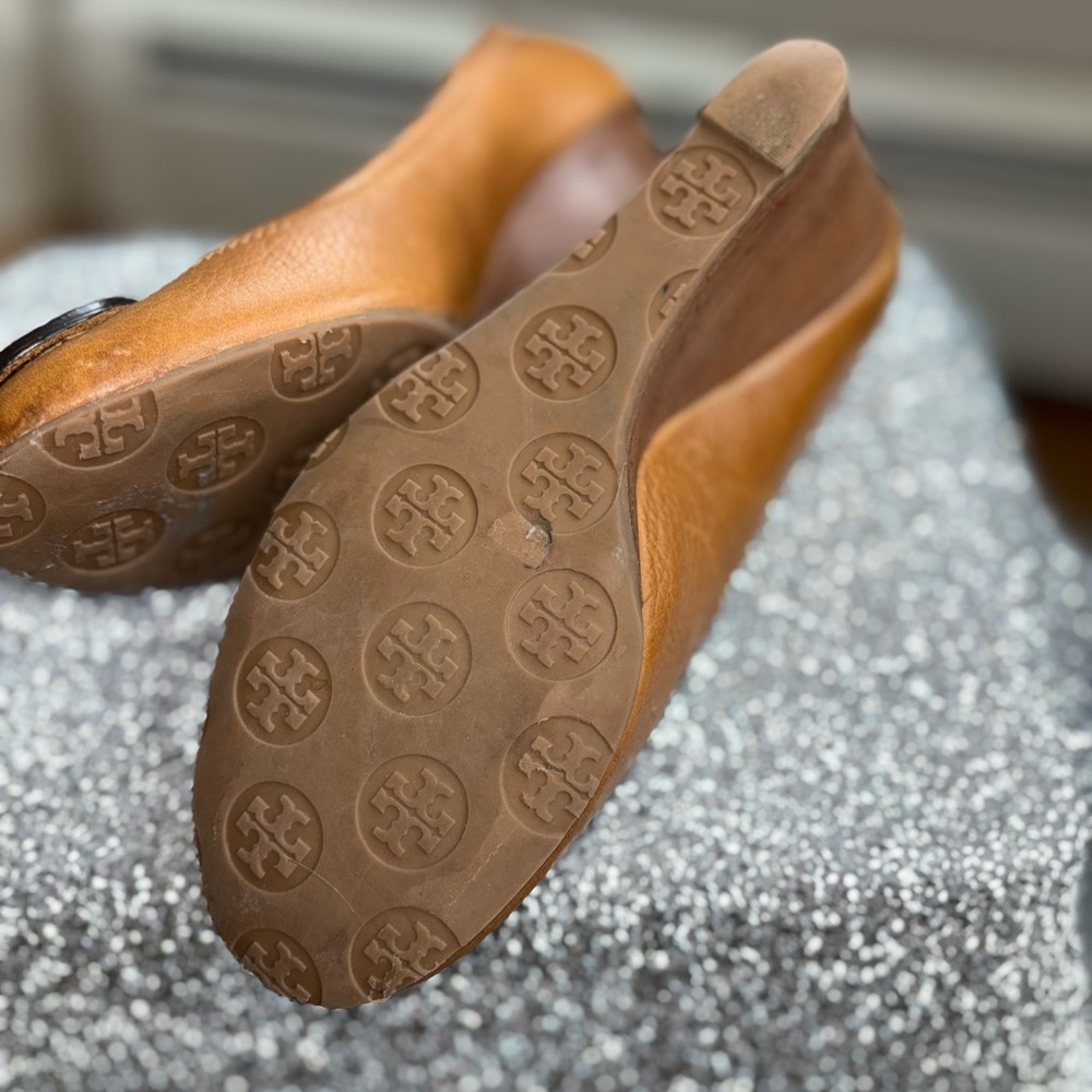 Tory Burch Tan Leather Slip-On Shoes